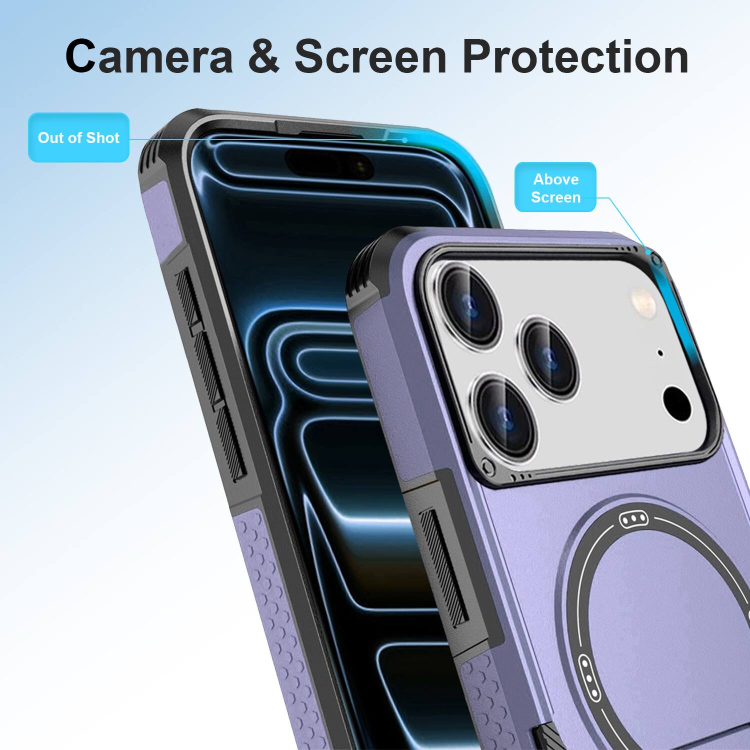 Camera & Screen Protection

Out of Shot

Above Screen