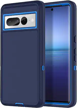 Front. Entronix - Entronix Heavy Duty Phone Case for Google Pixel 7 Pro - Ultimate Triple-Layer Protection - Navy.