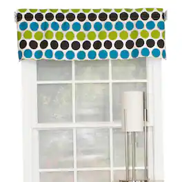 RLF Home - Fanci Tailored 100% Cotton with Fully Lined 3" Rod Pocket Valnance for Windows 50" x 14" - Multi