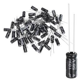 Unique Bargains - 10uF 50V 5x11mm Electrolytic Capacitor, 105C High Temp Radial Leads, for TVs/LCDs/VCD, 60pcs - Black