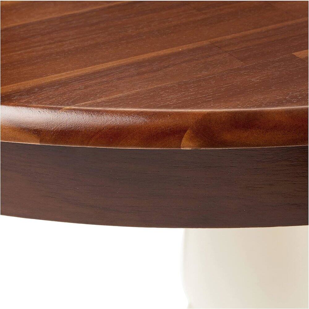 Left. FurniFact - Round Dining Table - Brown.