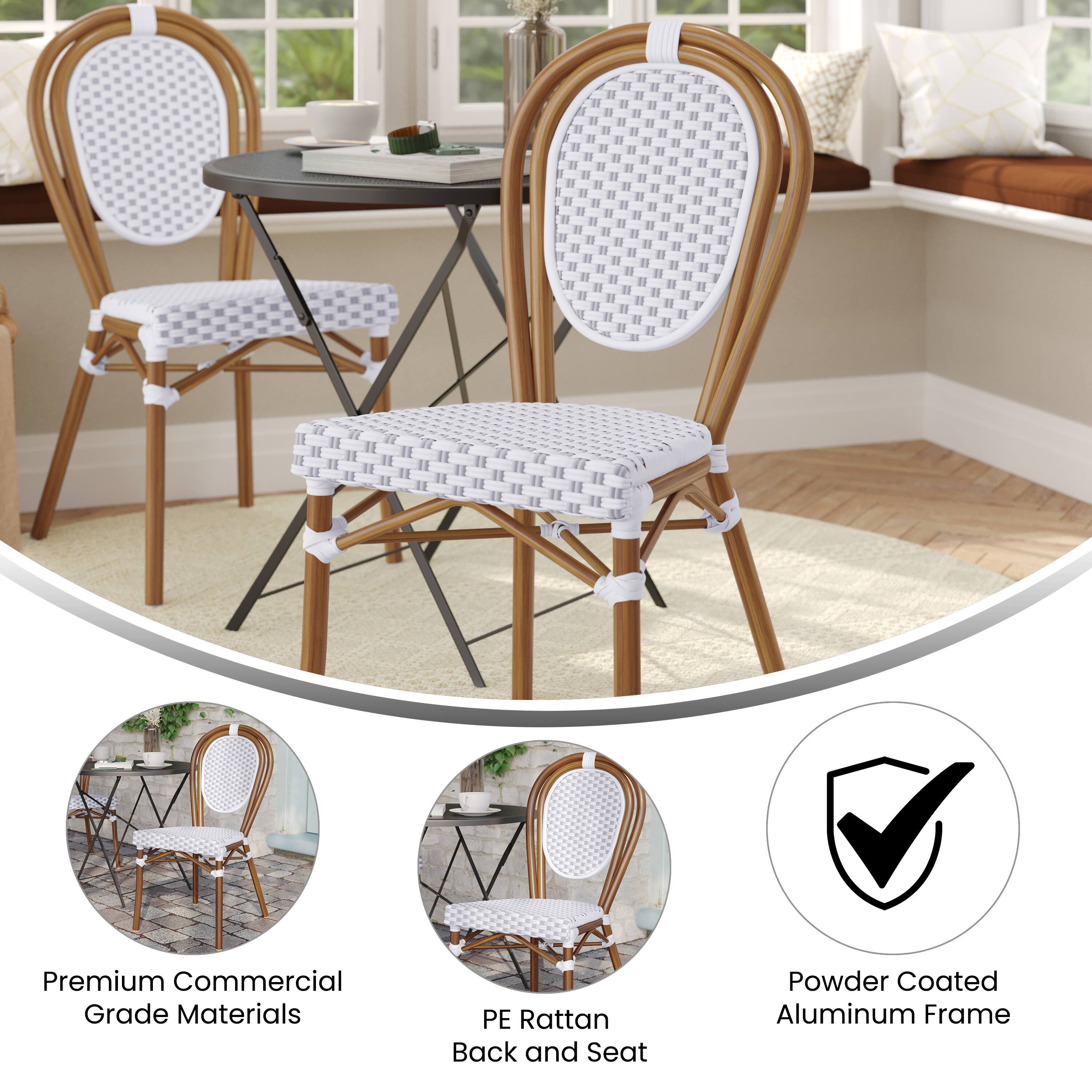 Premium Commercial Grade Materials  
PE Rattan Back and Seat  
Powder Coated Aluminum Frame