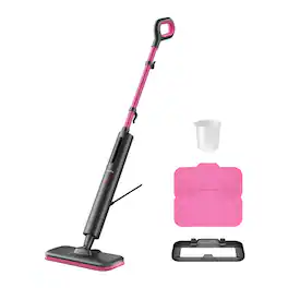 Schenley - Iris Steam Mop Cleaner Powerful - 15s Fast Heat-Up, Chemical-Free/Washable - Magenta & Noble Gray