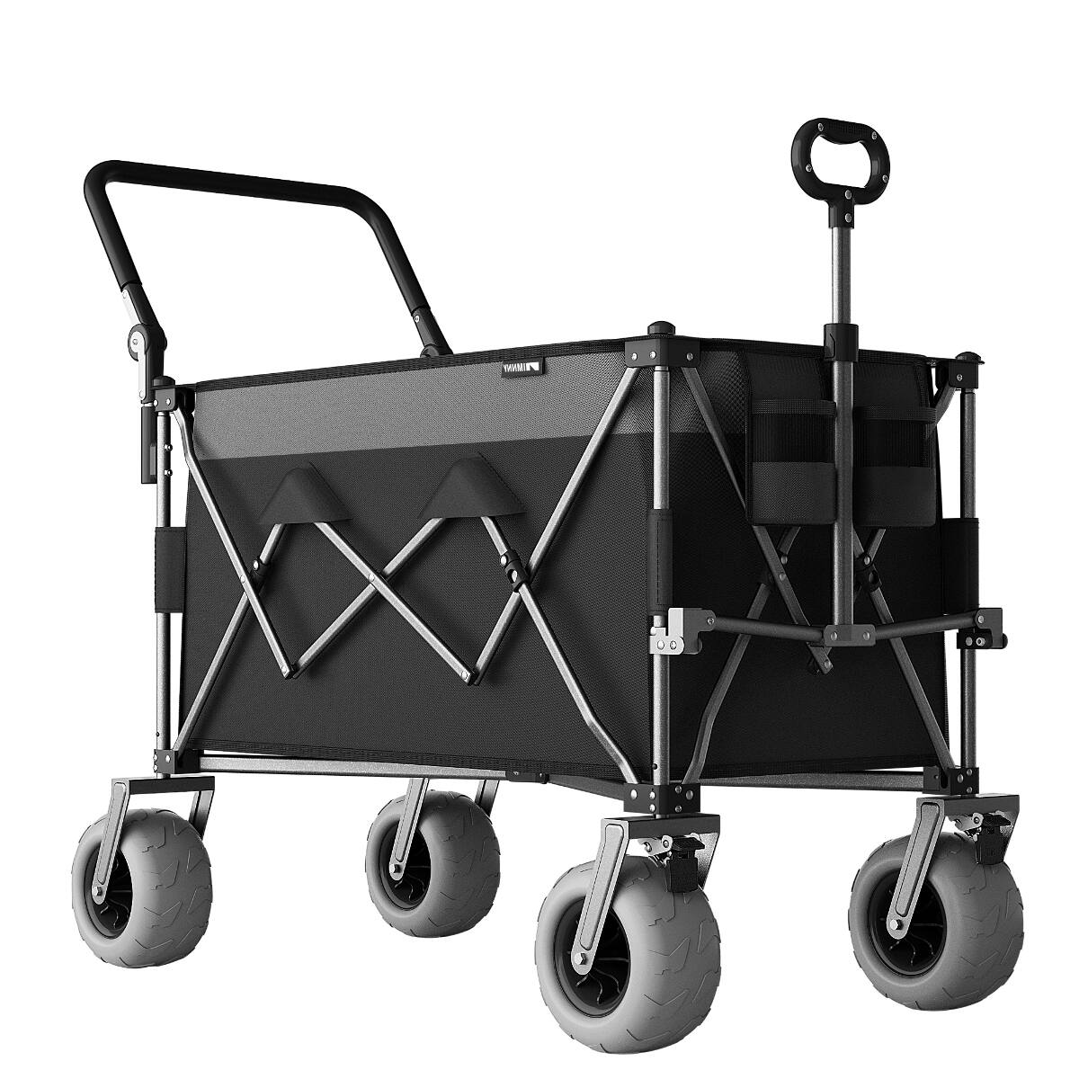 Alt View 1. Loheer - Loheer 400L Heavy-Duty Folding Wagon with Large Wheels, Adjustable Push-Pull Handles for Beach Camping.