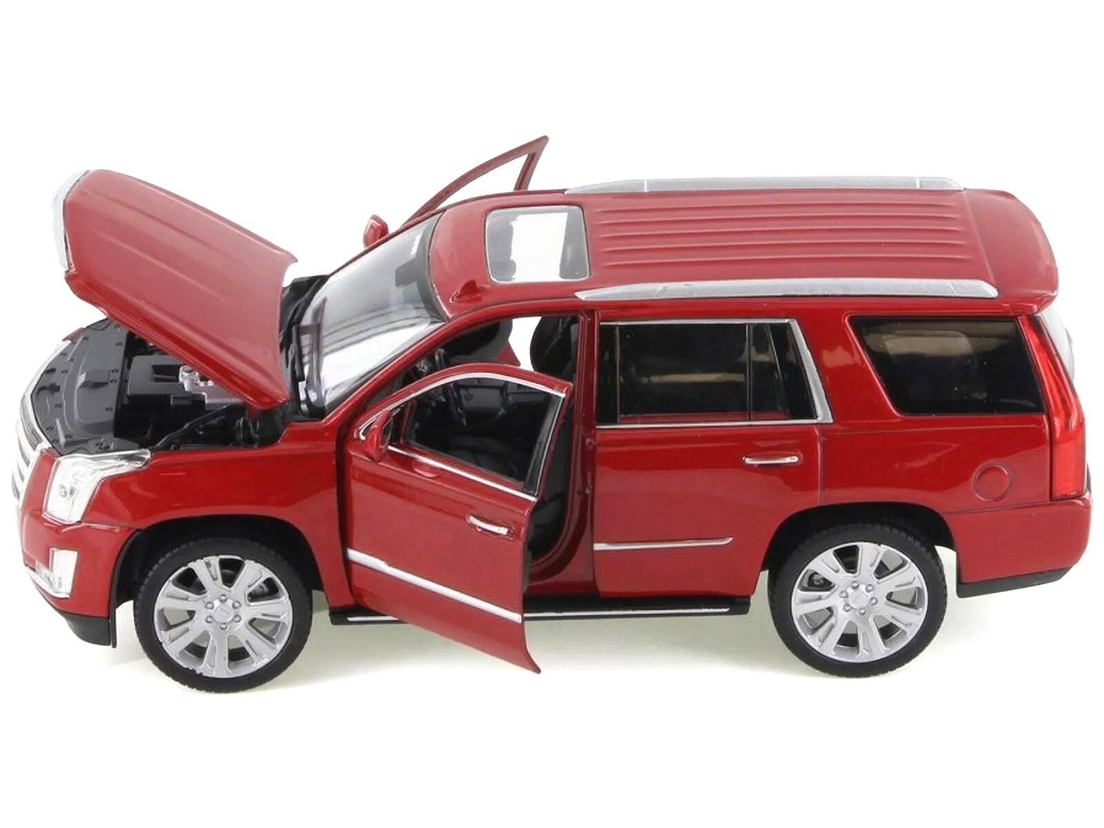 Left. Welly - 2017 Cadillac Escalade with Sunroof Red Metallic 1/24-1/27 Diecast Model Car by Welly - Red Metallic.