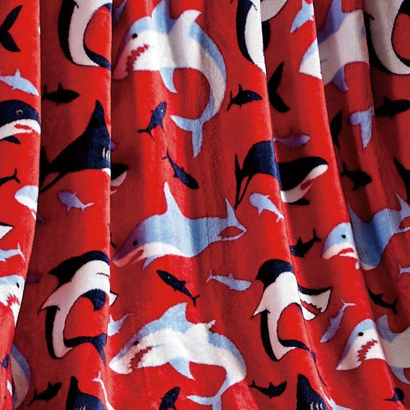 Back. Noble House - Noble House Extra Cozy and Comfy Microplush Throw Blanket (50" x 60") - Red Shark - Red Shark.