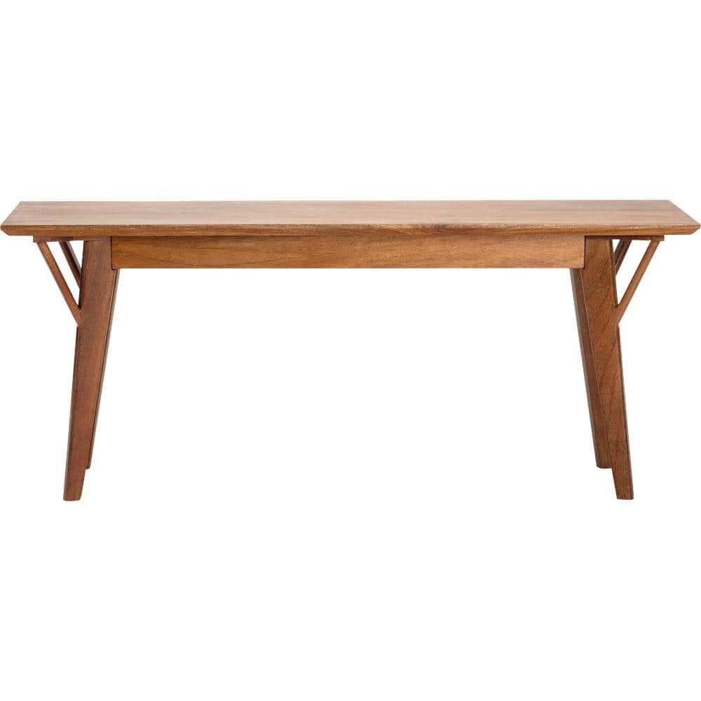 Finch - Stratford Rectangular Mid-Century Solid Mango Wood Backless Bench - Walnut Brown price history on PriceWatchPro
