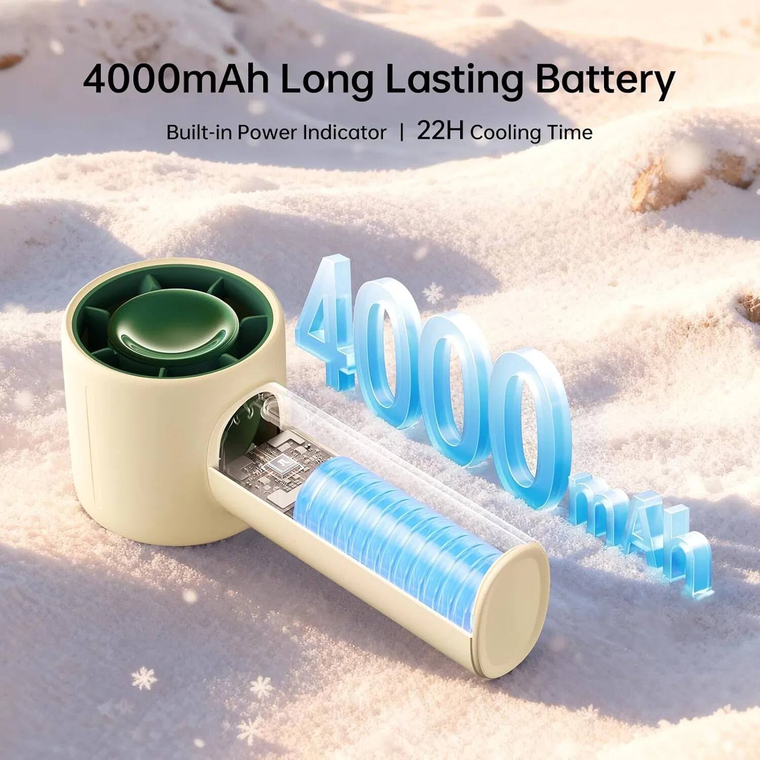 4000mAh Long Lasting Battery  
Built-in Power Indicator | 22H Cooling Time
