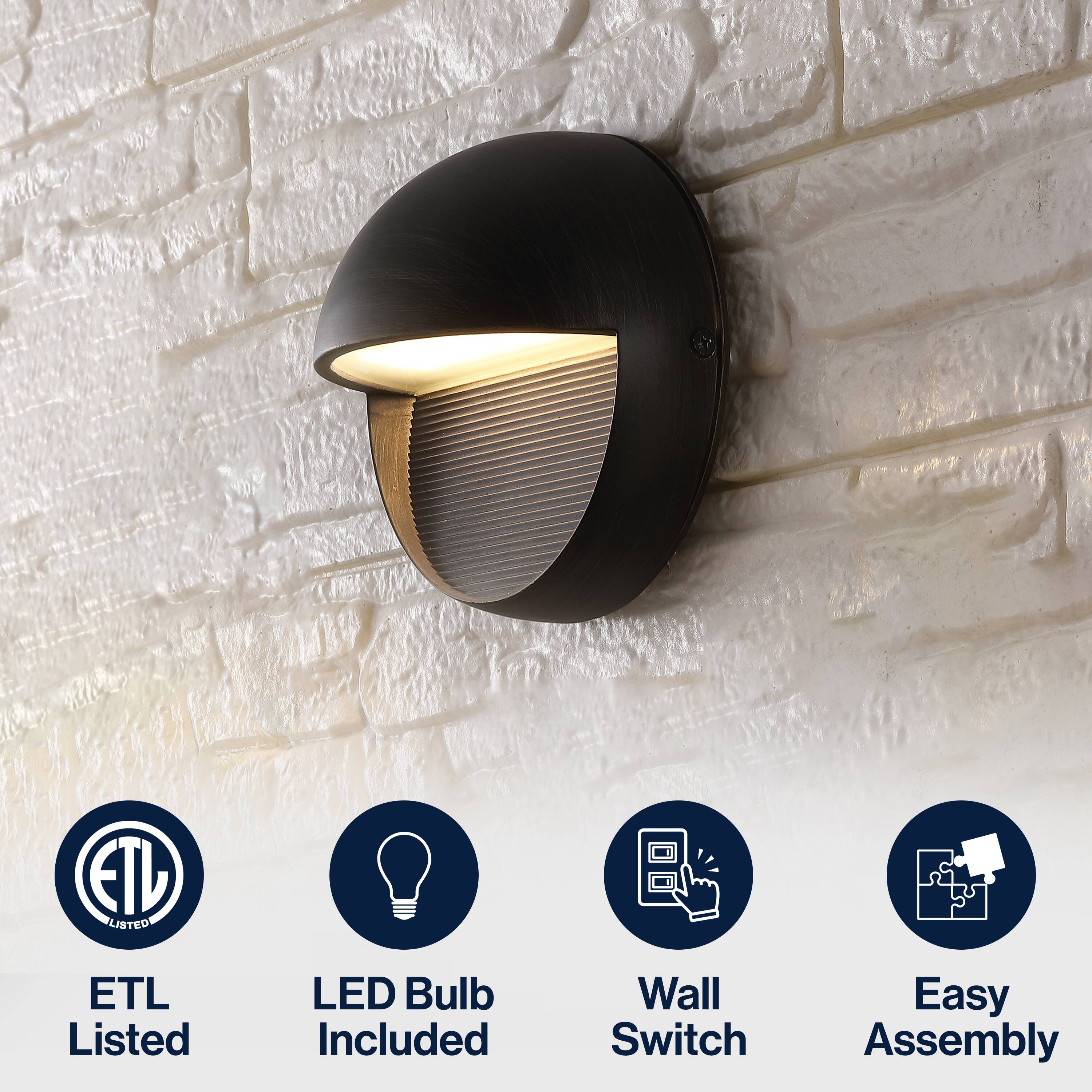 ETL Listed LED Bulb Included Wall Switch Easy Assembly