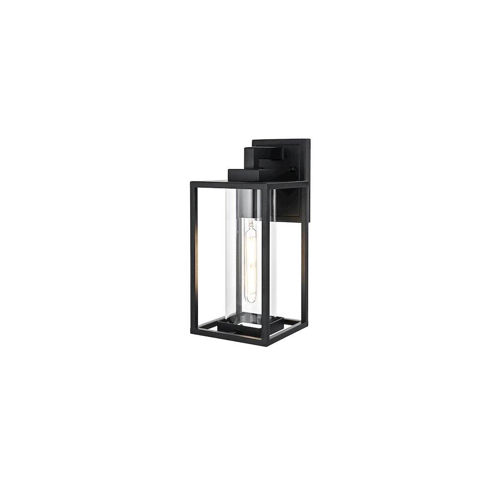 Angle. Elegant Lighting - Memphis 7 inch Outdoor Pendant in Black - Black.