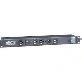 Eaton Tripp Lite Series 1U Rack-Mount Power Strip, 120V, 15A, 5-15P, 12 Outlets (6 Front-Facing, 6-Rear-Facing), 15 ft - Black