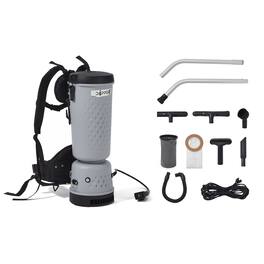 Dapper Supply - Dapper Commercial Backpack Vacuum Cleaner 13 lb HEPA Filter 10.5 Qt Capacity 50 Ft Cord 1200W Multi Surface - Gray