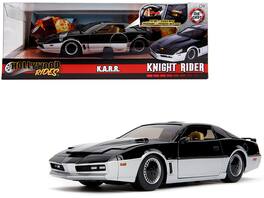 Jada - K.A.R.R. with Light "Knight Rider" (1982) TV Series "Hollywood Rides" Series 1/24 - Black And Silver