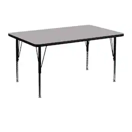 Emma + Oliver - 30x48 Rectangle Laminate Adjustable Preschool Activity Table - Gray