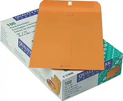 QUALITY PA
100 Envelopes
Clasp Envelopes
Enveloppes de broche
Sobres x 15" x 10"
15 cm x 10 cm
25.4 cm x 38.1 cm
#37898
QUALITY PRODUCTS
100 Envelopes
Clasp Envelopes
Enveloppes de broche
Sobres x 15" x 10"
15 cm x 10 cm
25.4 cm x 38.1 cm