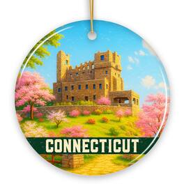 OrnamentallyYou - Charming Connecticut Gillette Castle Ornament, Historic Landmark Christmas Gift and New England - Multi-colored