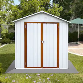 Mondawe - 6x4 Ft Outdoor Storage Sheds with Lockable Door - White