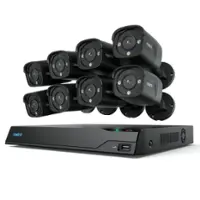 Reolink - 8MP 16-ch 8 Bullet PoE Cameras with Smart Detection & Soptlight NVR System - Black & White - Front_Zoom