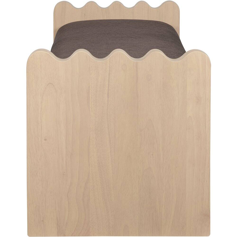 Alt View 3. Meridian Furniture - Sonia Brown Velour Fur Fabric Bench - Brown.