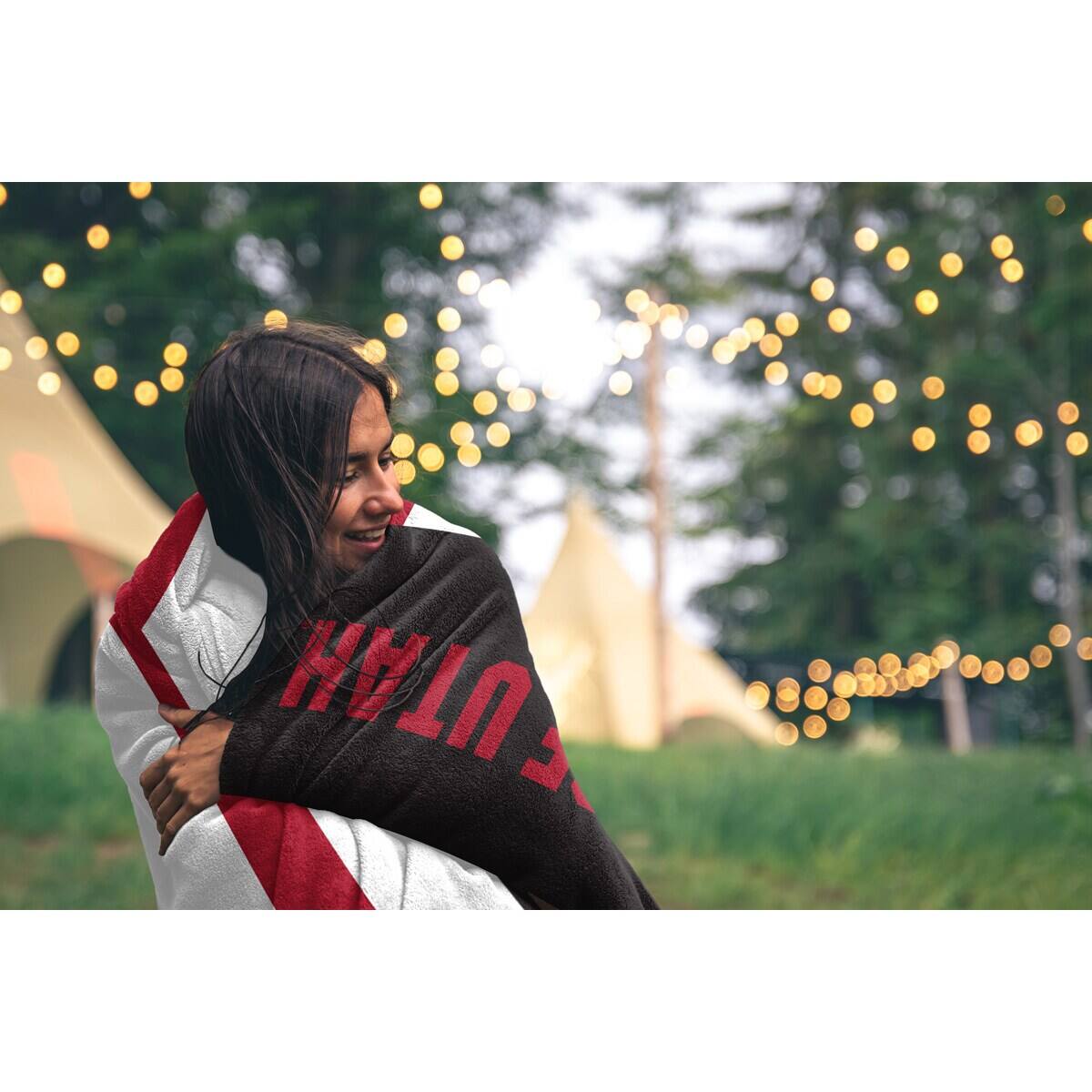 Alt View 1. Pegasus - Utah Utes 50" x 60" Endzone Ultra Soft Throw Blanket - Multicolor.