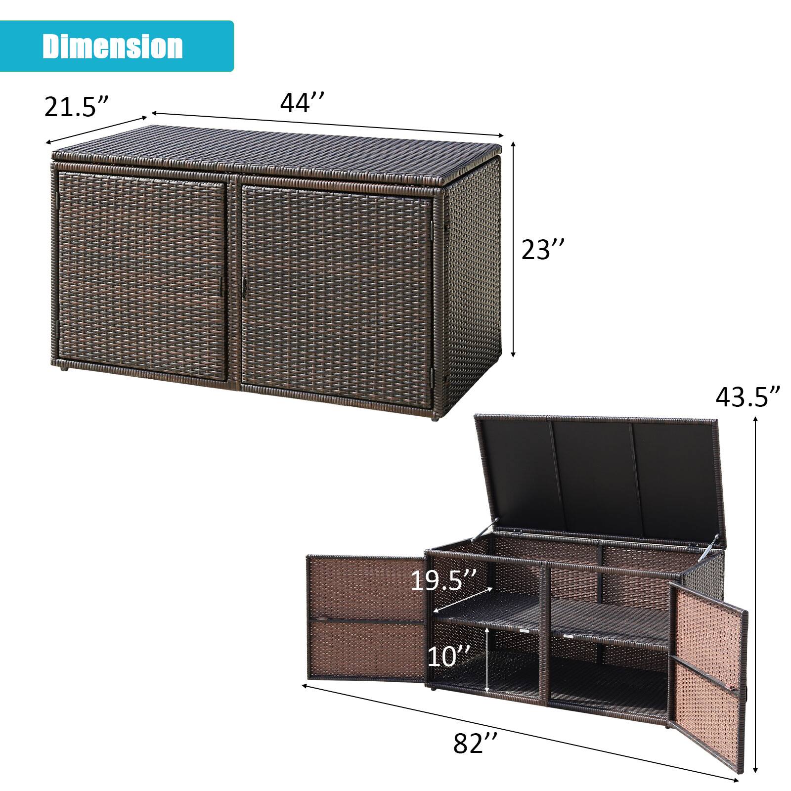 Dimension  
21.5" x 44" x 23"  
43.5" x 19.5" x 10"  
82"