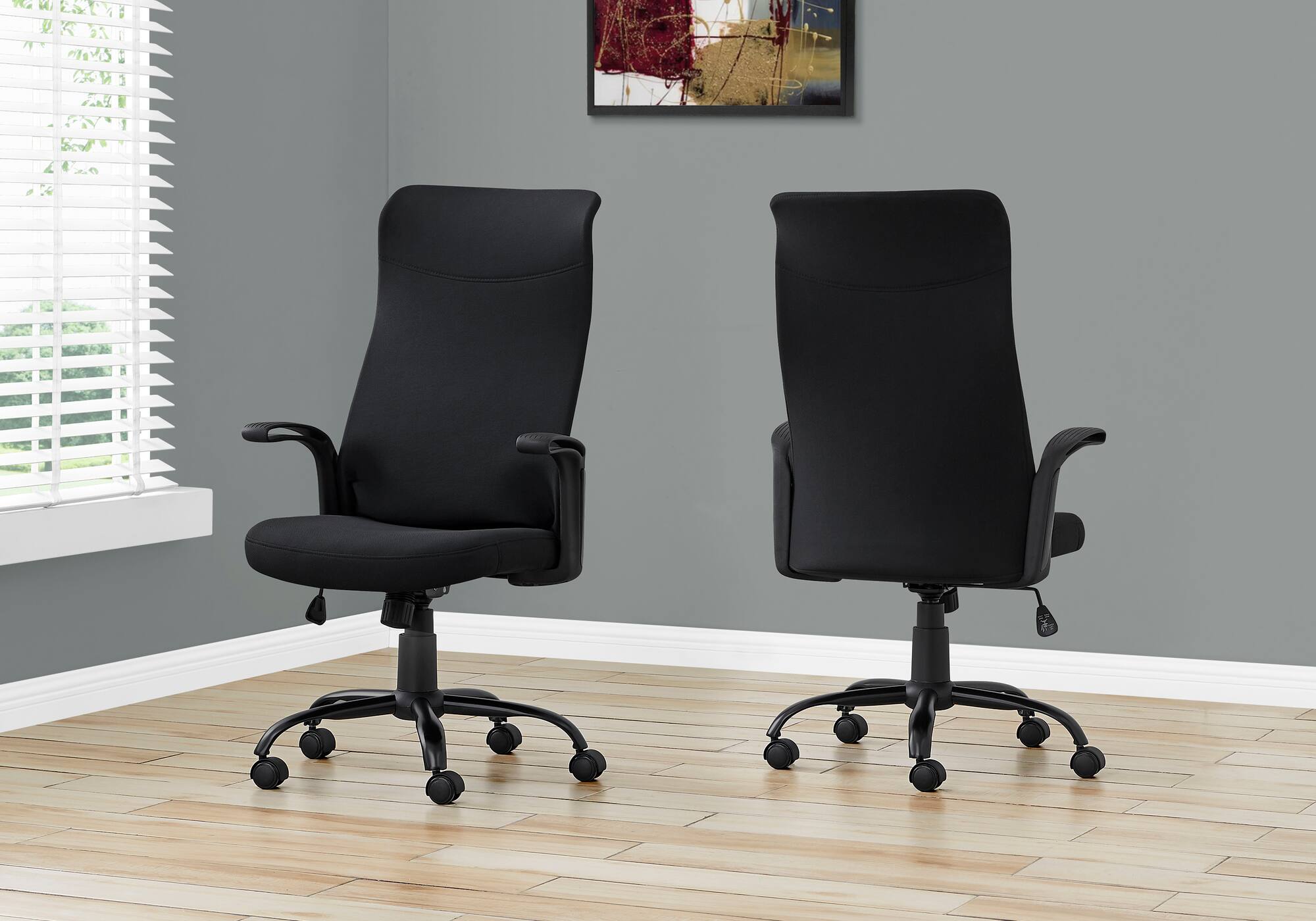 Angle. Spaco - Spaco Ergonomic Executive Office Chair, Adjustable Height, Swivel, Armrests, Mesh and Metal Frame, for Home Office - Black.