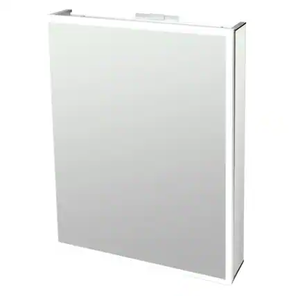 Front. Alfi - 24" x 32" Single Door LED Light Medicine Cabinet - Gray.