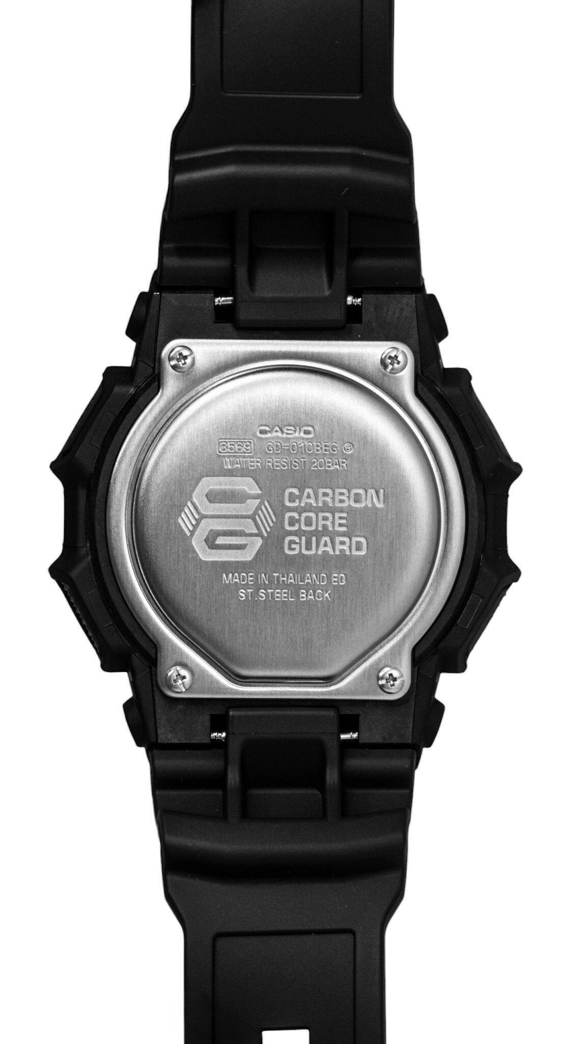 CASIO 3569 GO-010BEG  
WATER RESIST 20BAR  
CARBON GUARD CORE  
MADE IN THAILAND  
ST. STEEL BACK