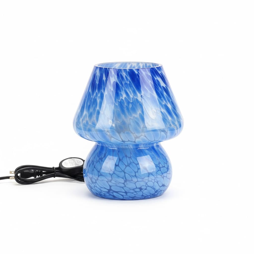 FINEAK - Mushroom Table Lamp - Cute Mini Modern Bedside/Desk Lamp (Ocean - Blue