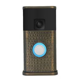 Michael Healy - Hammered Video Doorbell Cover (Ring Battery Doorbell 2024 Release) - Antique Brass
