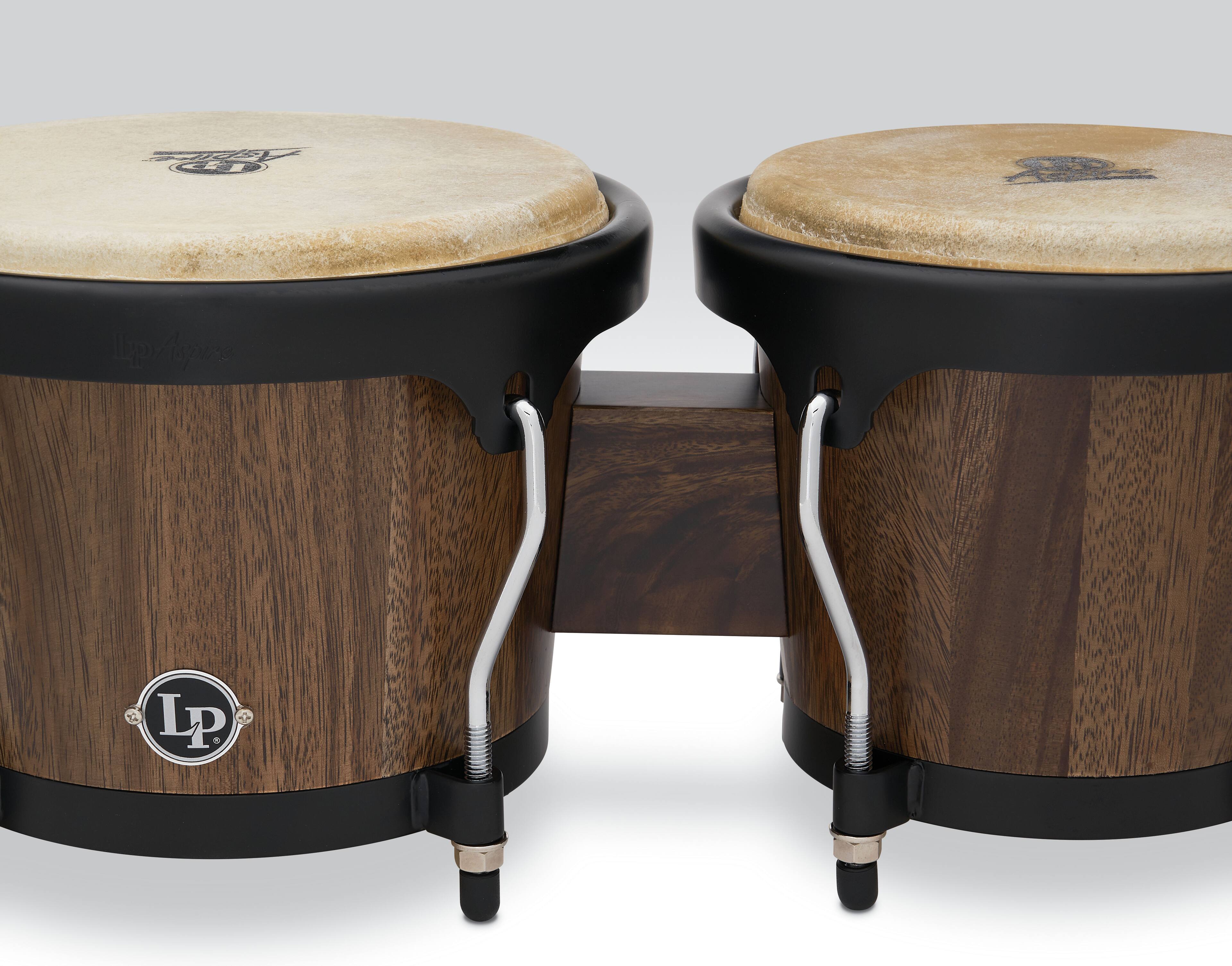 Angle. Latin Percussion - Aspire 6-3/4" & 8" Bongos.