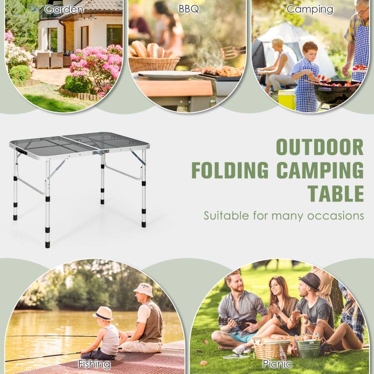 Garden BBQ Camping OUTDOOR FOLDING CAMPING TABLE Suitable for many occasions Fishing Picnic