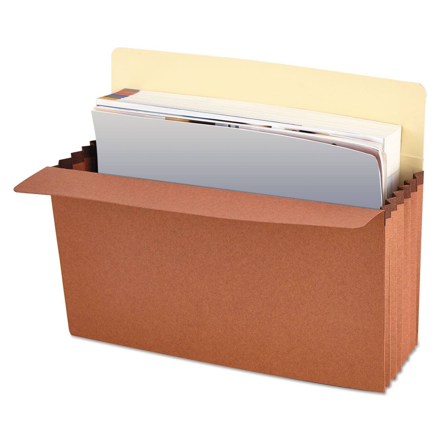 Back. Universal - Redrope Expanding File Pockets, 5.25" Expansion, Letter Size, Redrope, 10/box.
