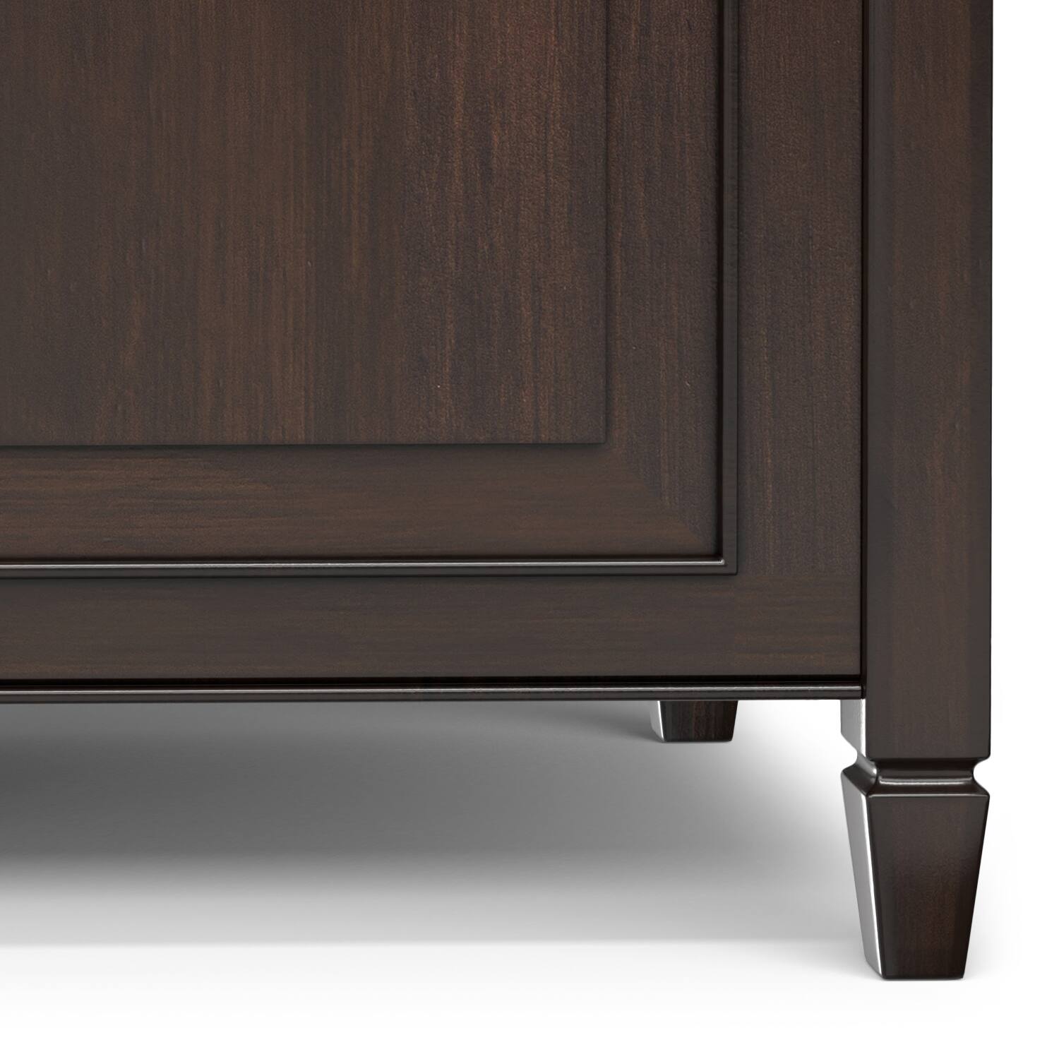 Alt View 4. Simpli Home - Connaught SOLID WOOD 36 inch Wide Traditional Small Storage Bench Trunk in Chestnut Brown - Chestnut Brown.