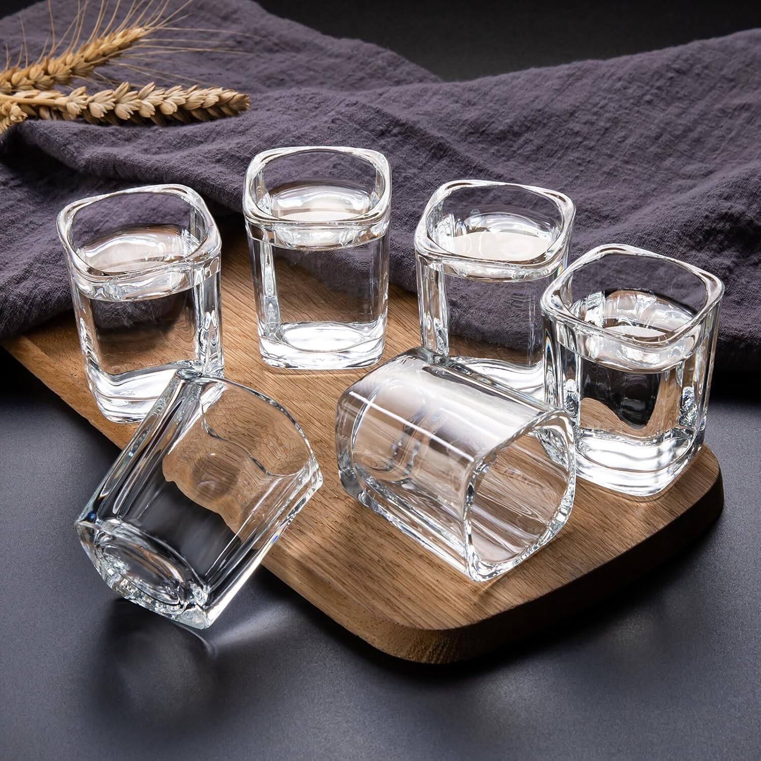 Alt View 2. Fabibe - 6-Pack Shot Glasses Set and Glasses Holder, Cool Shot Glasses 2 oz, Tequila Shot Glasses with Heavy Base, Gift for Me... - Default.