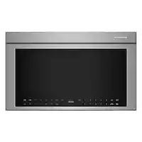 KitchenAid - 1.1 Cu. Ft. Convection Flush Built-In Over-the-Range Smart Microwave with Sensor Cooking and Air Fry Mode - Stainless Steel - Front_Zoom
