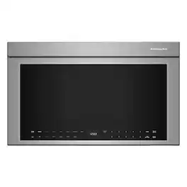 KitchenAid - 1.1 Cu. Ft. Convection Flush Built-In Over-the-Range Smart Microwave with Sensor Cooking and Air Fry Mode - Stainless Steel
