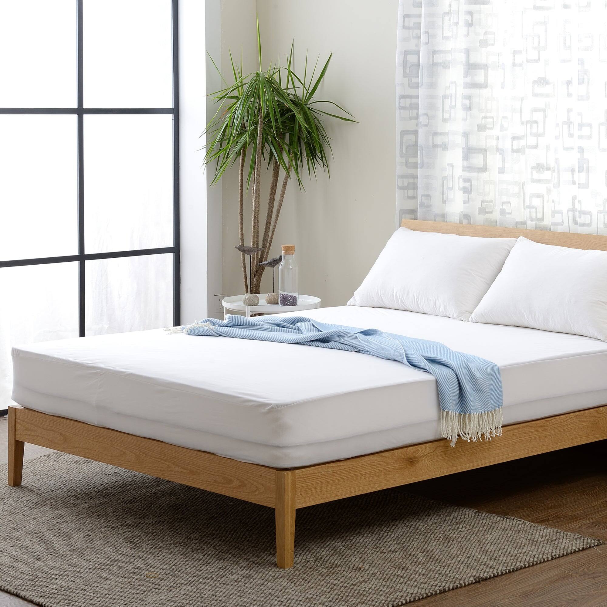 Alt View 7. Cheer Collection - Waterproof Mattress Protector for Incontinence - Noiseless Breathable Stretch Mattress Cover (Twin XL - 39" x 80") - White.