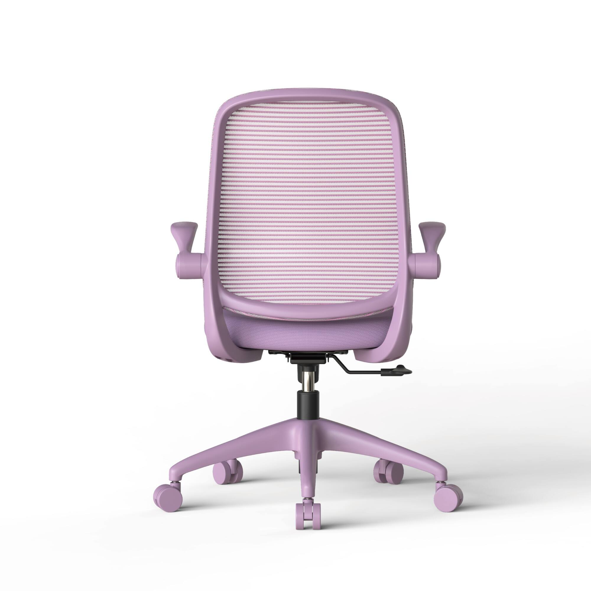 Back. Boyel Living - Mid-Back Ergonomic Mesh Office Chair with Flip-Up Armrests - Purple.
