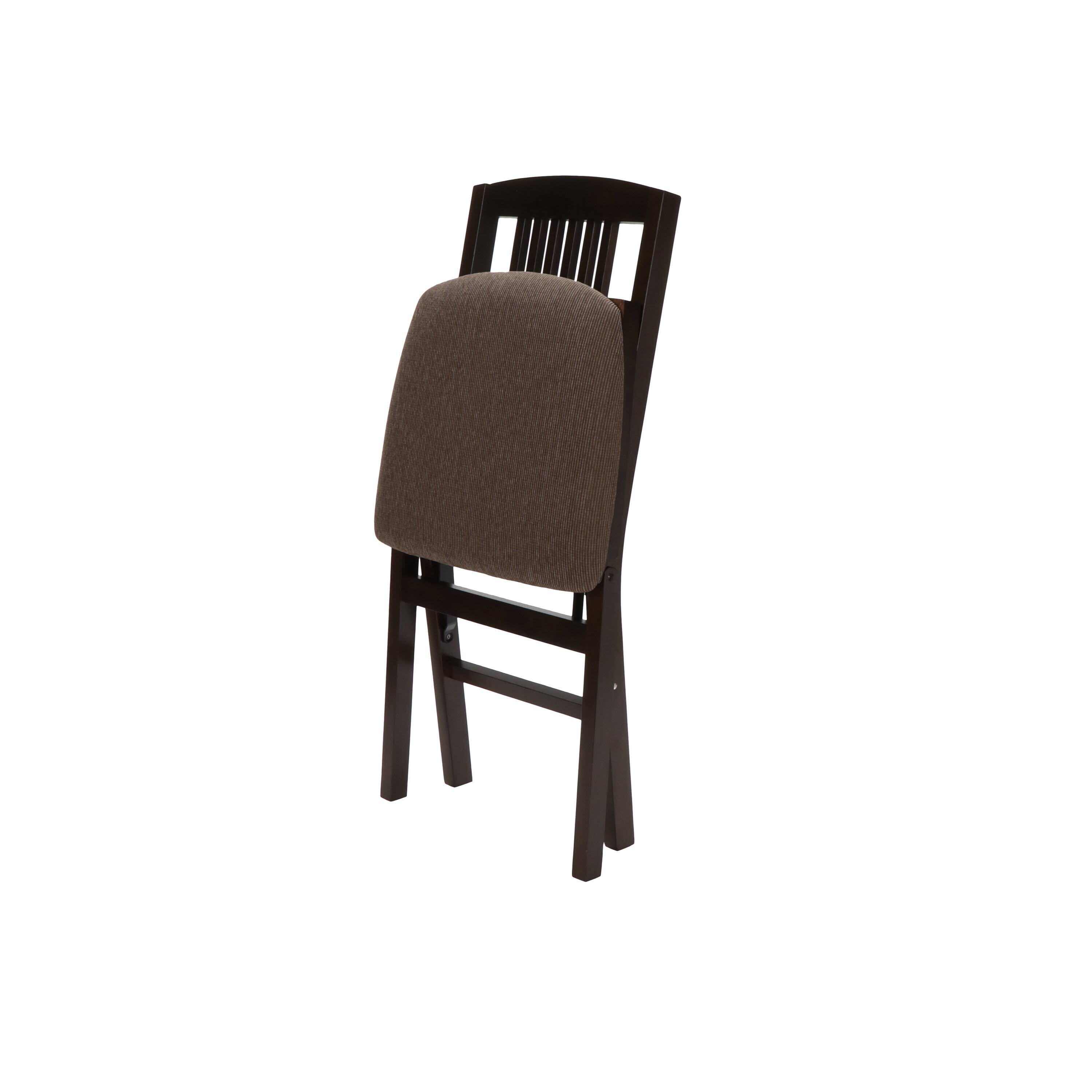Left. Stakmore - Stakmore Simple Mission Folding Chair, Espresso Frame with Jax Fabric - Brown.