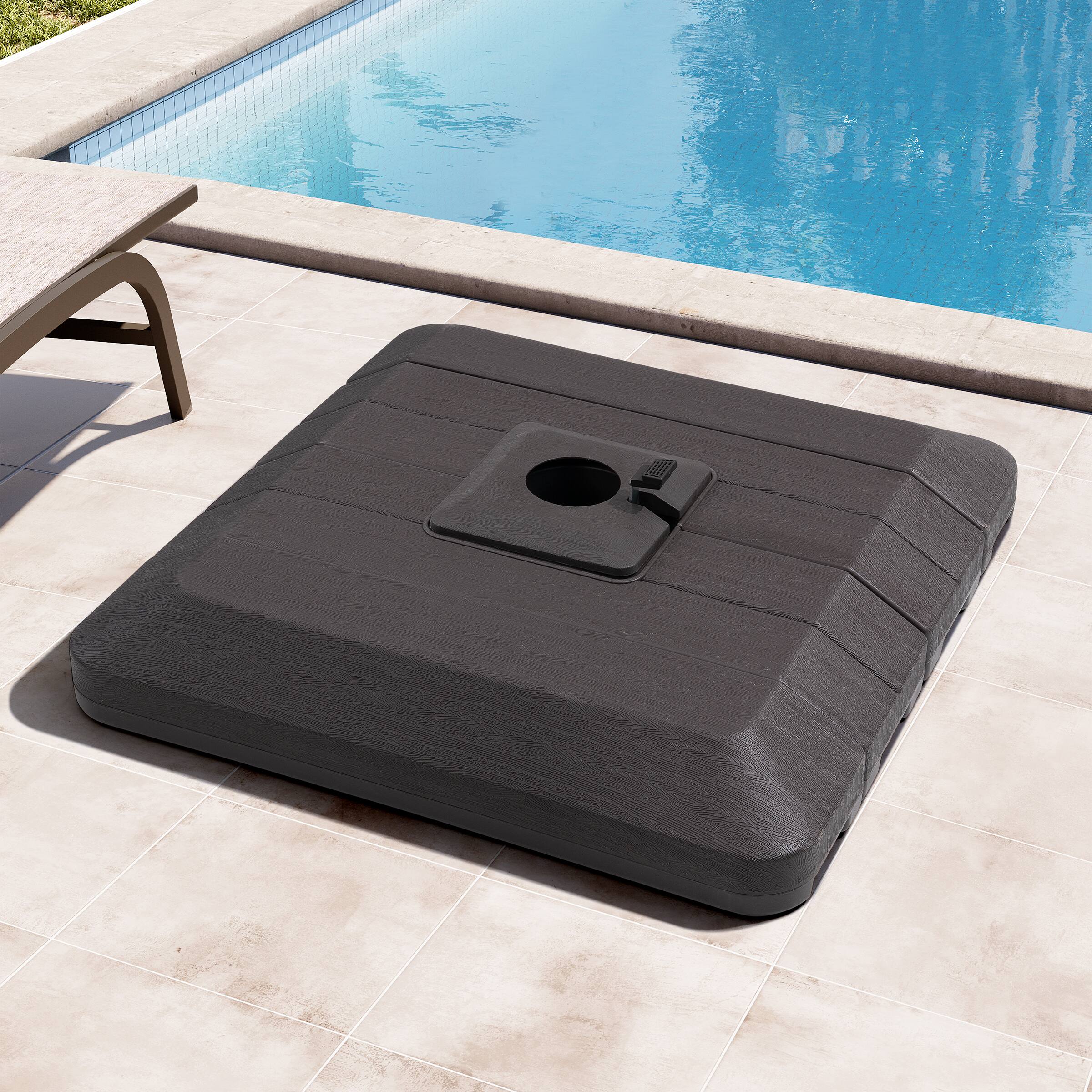 Angle. Crestlive Products - Crestlive Products 4-Piece Heavy Duty 240lbs Fillable Water & Sand Square Cantilever Umbrella Base - Brown.