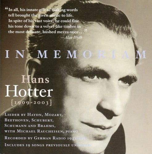 Hans Hotter - In Memoriam  - COMPACT DISCS