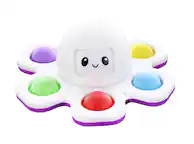 Front. Toynk - Pop Fidget Toy Spinner Face-Changing White Octopus 6-Button Bubble Popping Game - Purple.