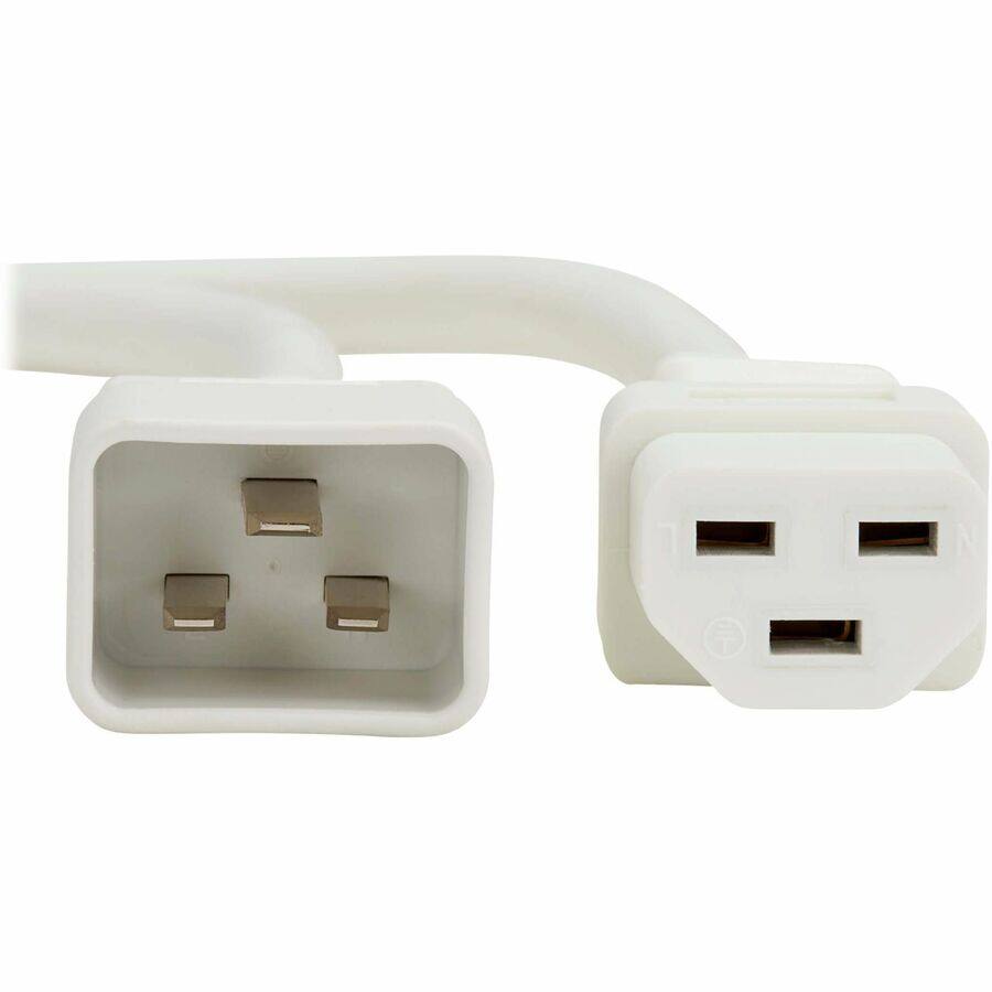 Alt View 3. Tripp Lite - Eaton Tripp Lite Series Power Cord, C20 to C21 - Heavy-Duty, 20A, 250V, 12 AWG, 6 ft. (1.8 m), White - For Network - White.