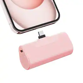 PRIMEPLUS - 4,500mAh USB-C Portable Charger for iPhone 17/16/15/Pro/Max, 20W Fast Charging, Lipstick-Size, Travel Essential - Pink