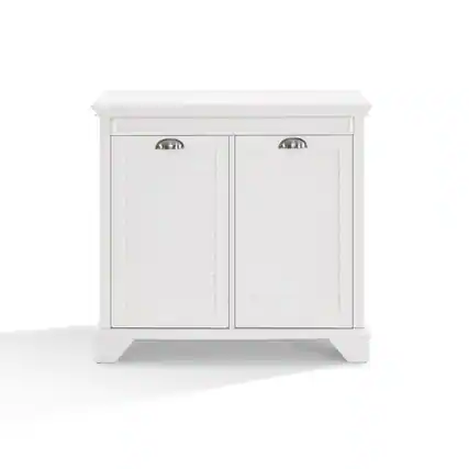Front. Crosley Furniture - Lydia Laundry Hamper - White.