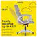 The image features a yellow chair with a cloudy background. The chair is described as having the ability to easily recline up to 122 degrees, which is more than the industry standard. The text emphasizes the comfort and functionality of the chair, making it an appealing choice for users.