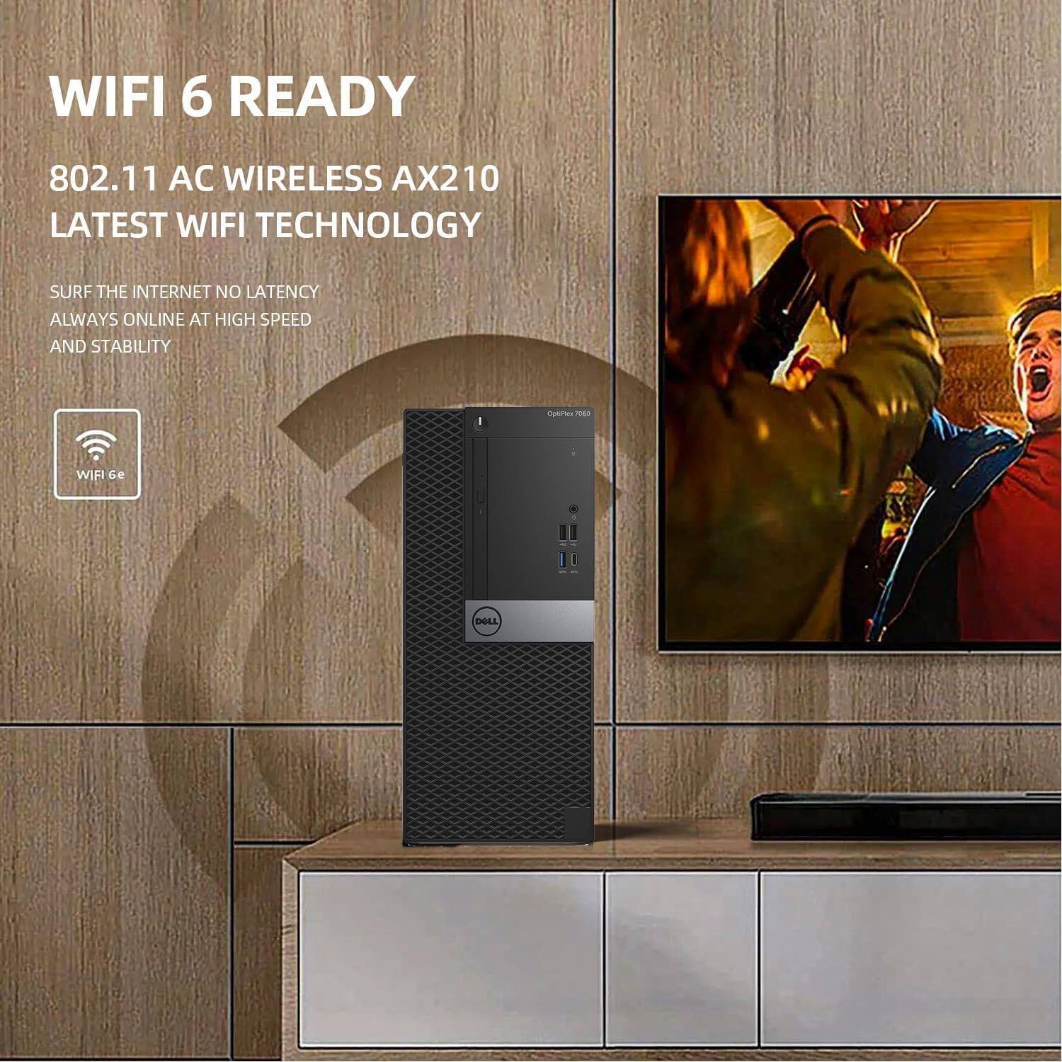 WIFI 6 READY  
802.11 AC WIRELESS AX210  
LATEST WIFI TECHNOLOGY  

SURF THE INTERNET NO LATENCY  
ALWAYS ONLINE AT HIGH SPEED AND STABILITY  

WIFI 6