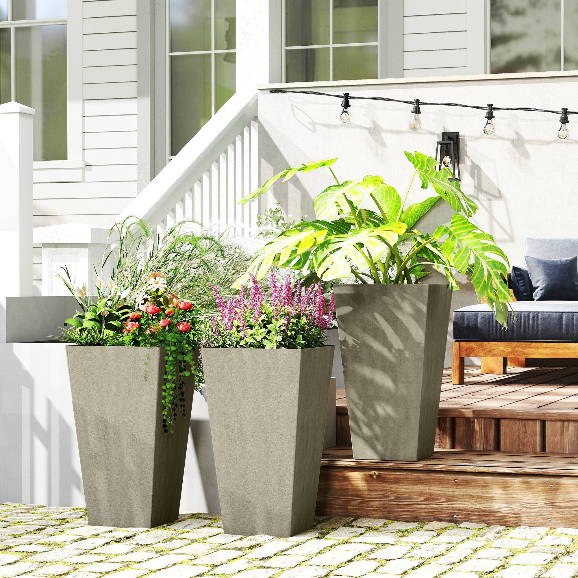 Alt View 1. Outsunny - Garden Chicken Wire Cloche, 12" x 14" Plant Protectors from Animals, 4 Pack Metal Crop Cages to Keep Animals Out - Black.