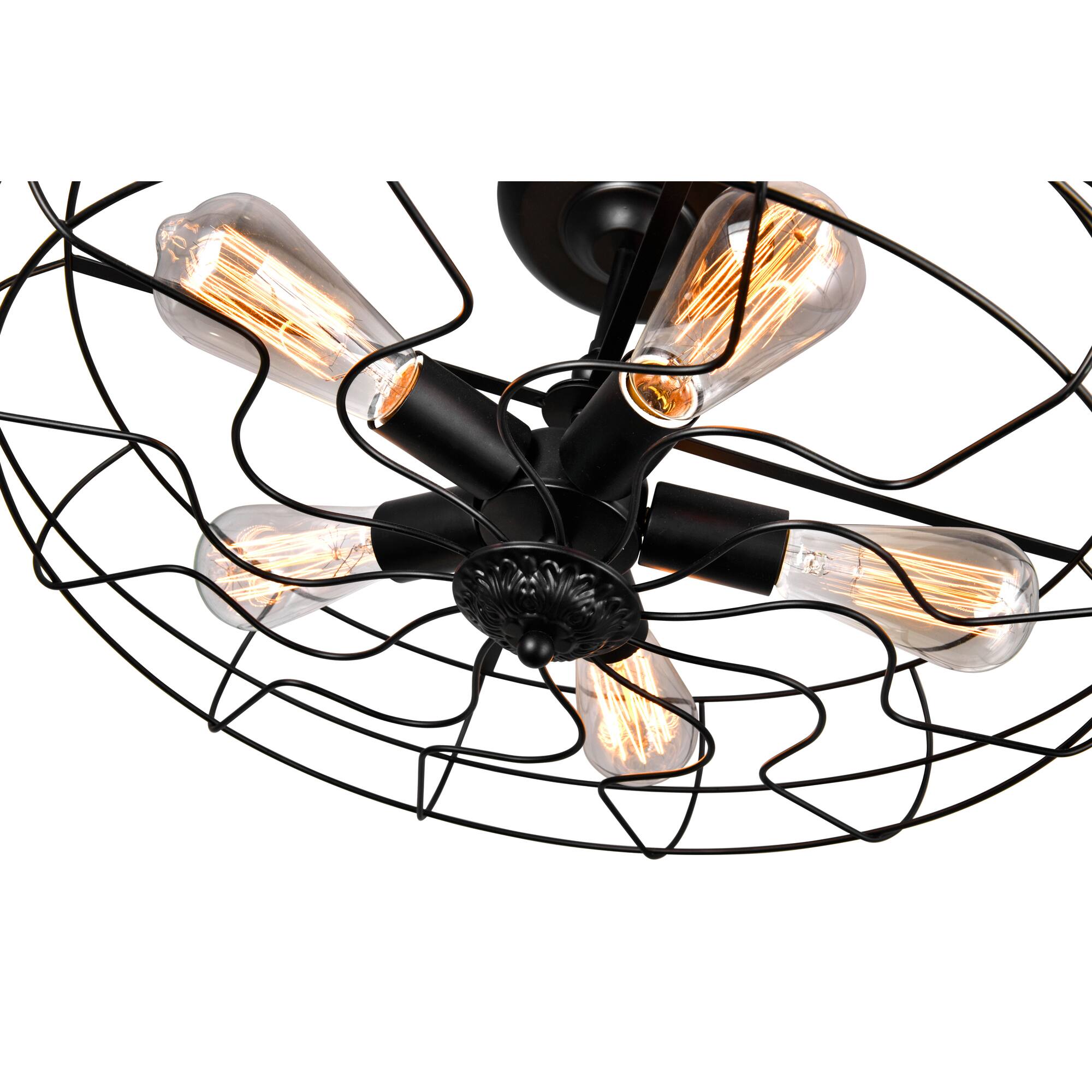 Back. CWI Lighting - Pamela 5 Light Flush Mount With Black Finish - Black.